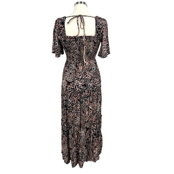 Lovestitch Floral Maxi Dress Square Neck Flutter Sleeve Multi Size Small NWT - Picture 8 of 14
